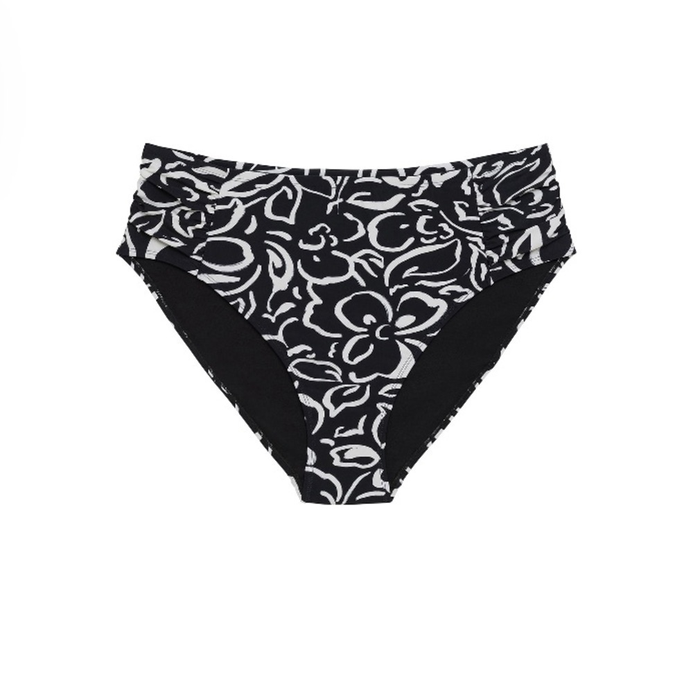 Time And Tru Women's Mid Rise Side Ruch Swim Bottom plus size summer vacay